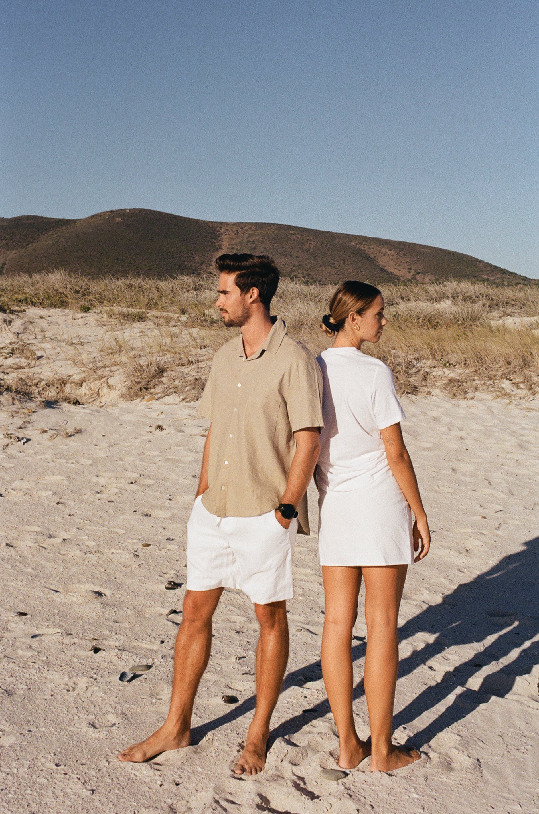 Men Linen Classic Shorts (Linen Blend) - White