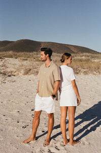 Men Linen Classic Shorts (Linen Blend) - White