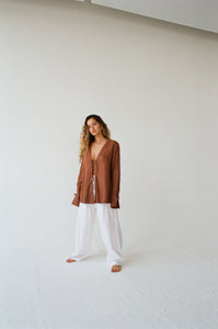 Linen Tie Top - Terracotta