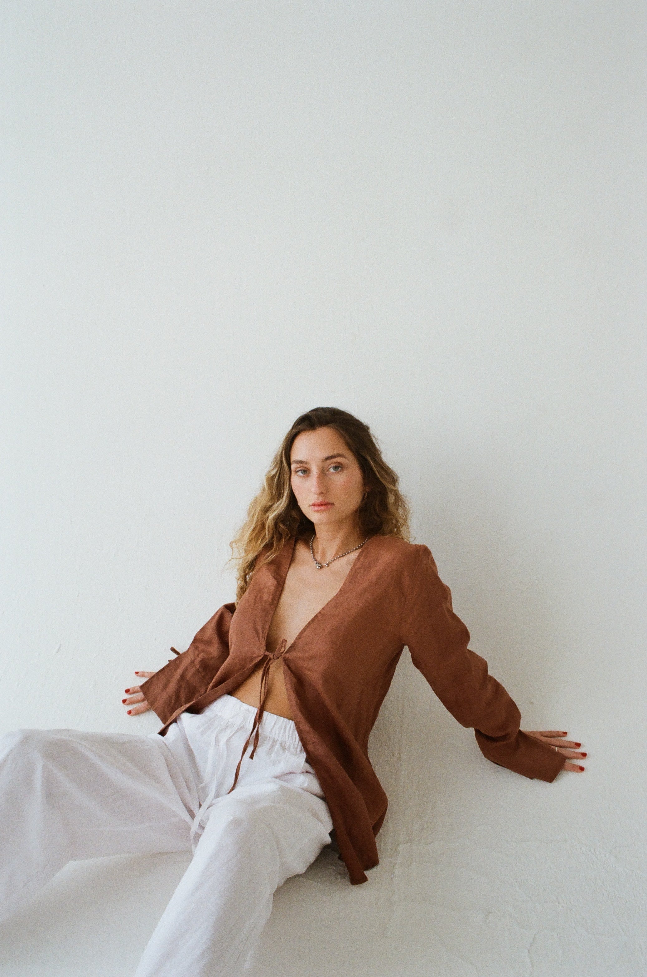 Linen Tie Top - Terracotta