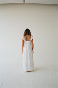 Linen Knot Dress- White