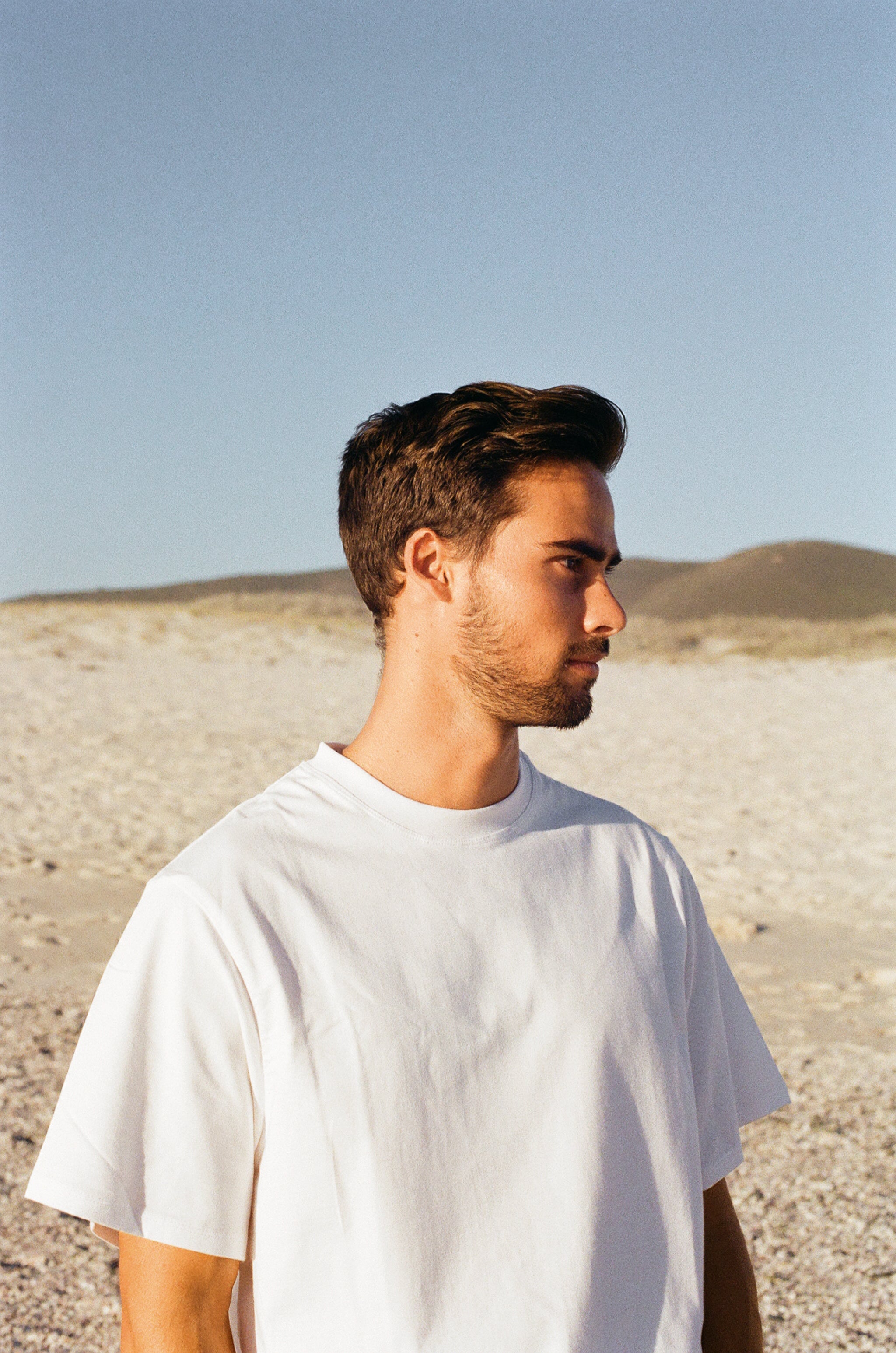 Men Cotton Tee- White