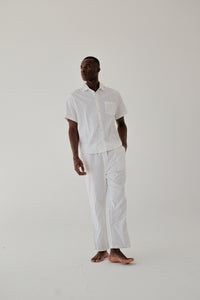 Men Straight Leg Pants (Linen Blend) - White