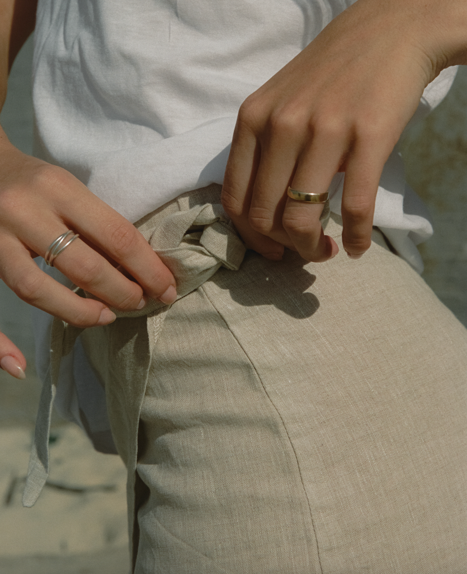 Linen Wrap Skirt - Natural