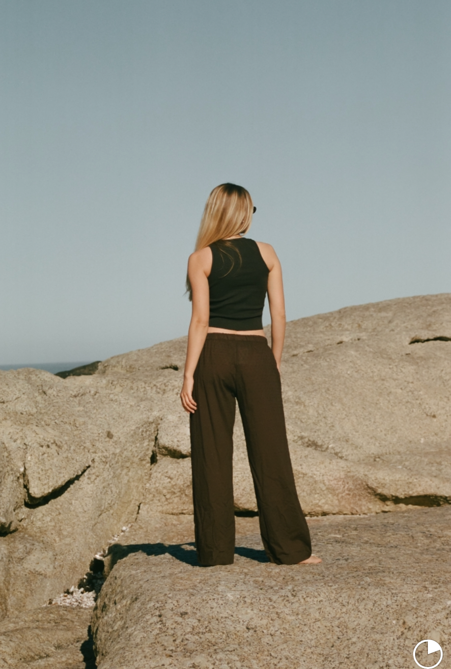 Cotton Drawstring Pants - Brown Bobble