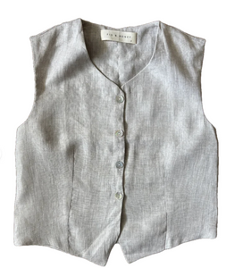 Linen Vest- Natural