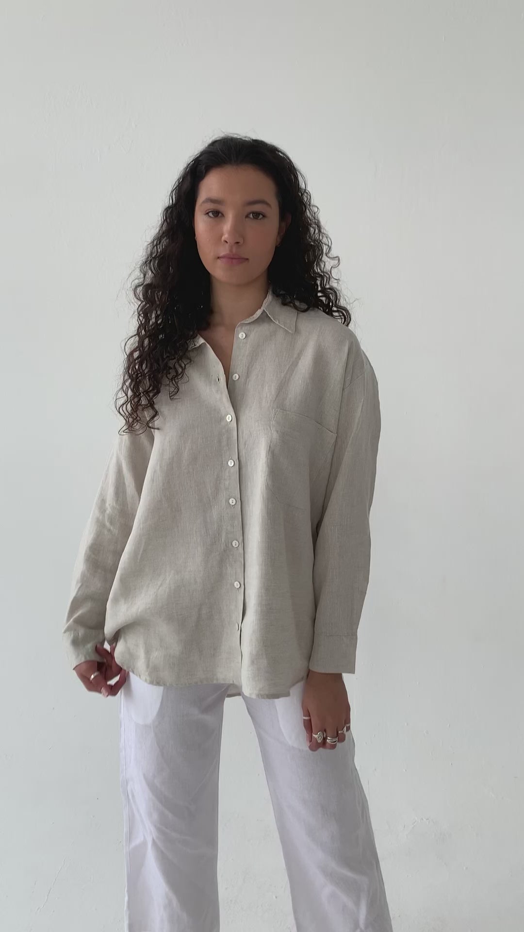 Linen Boyfriend Shirt - Natural